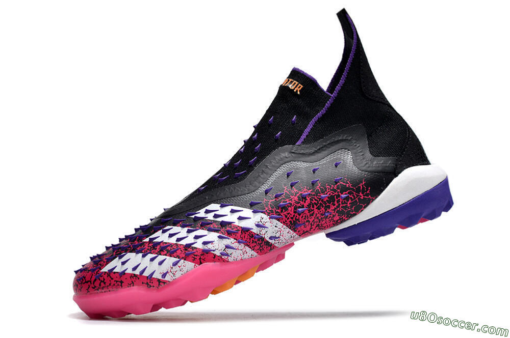Adidas Predator Freak+ TF Artificial Turf Soccer Shoes - Black/Purple/Pink 5