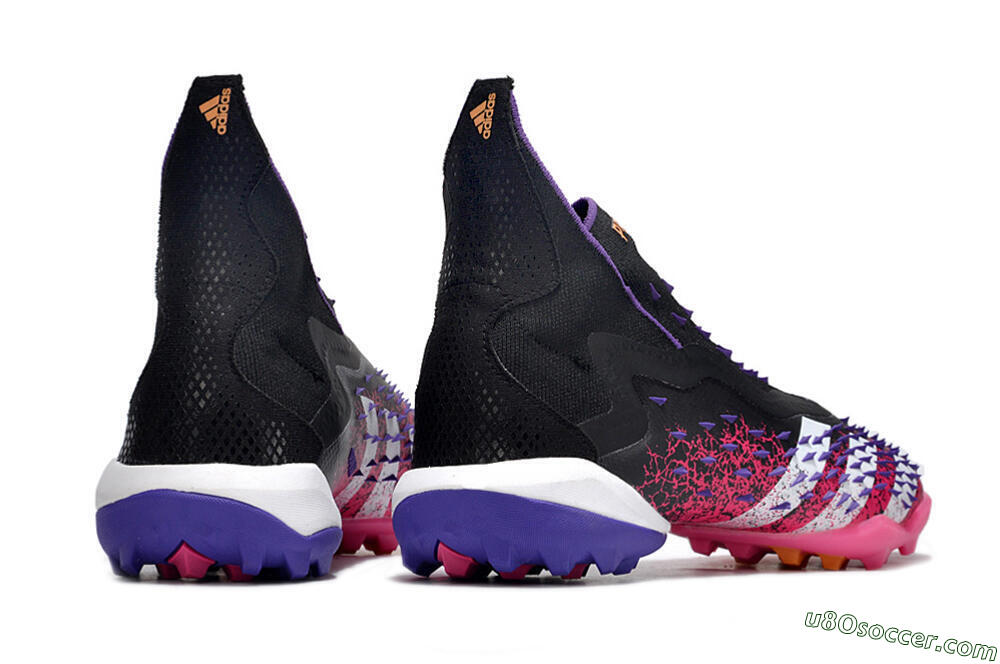 Adidas Predator Freak+ TF Artificial Turf Soccer Shoes - Black/Purple/Pink 6