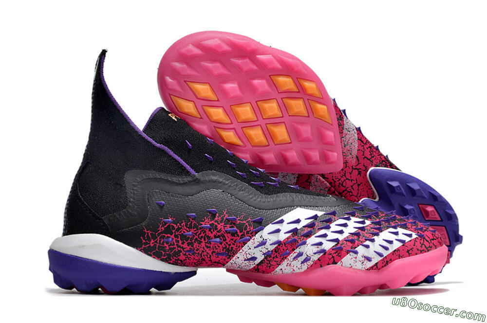 Adidas Predator Freak+ TF Artificial Turf Soccer Shoes - Black/Purple/Pink 1