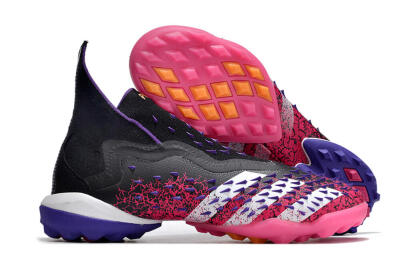 Adidas Predator Freak+ TF Artificial Turf Soccer Shoes - Black/Purple/Pink
