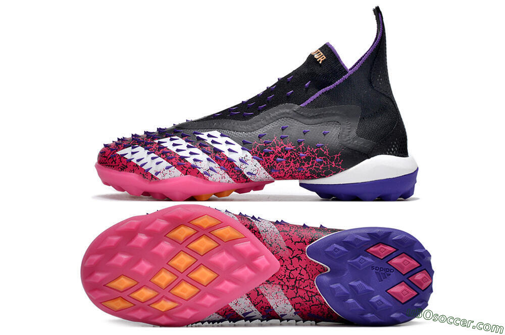 Adidas Predator Freak+ TF Artificial Turf Soccer Shoes - Black/Purple/Pink 0
