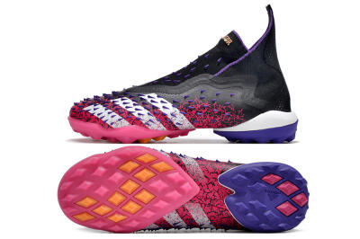Adidas Predator Freak+ TF Artificial Turf Soccer Shoes - Black/Purple/Pink