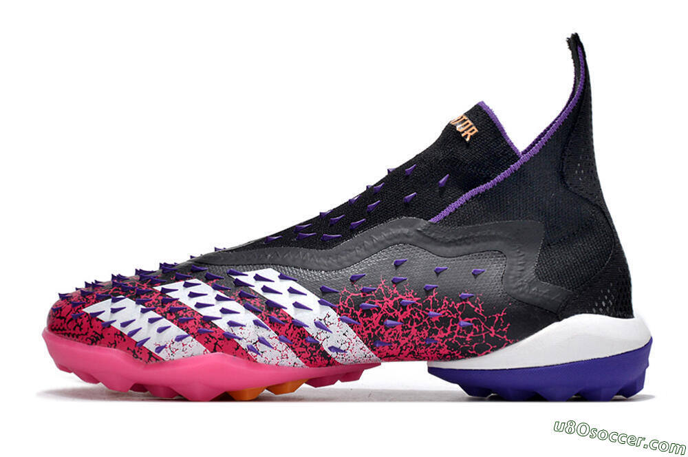 Adidas Predator Freak+ TF Artificial Turf Soccer Shoes - Black/Purple/Pink 2