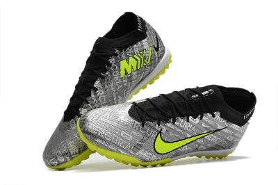 Nike Air Zoom Mercurial Vapor 15 Elite TF Artificial Turf Soccer Shoes - Silver/Green/Black