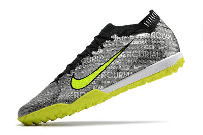 Nike Air Zoom Mercurial Vapor 15 Elite TF Artificial Turf Soccer Shoes - Silver/Green/Black