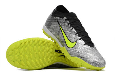 Nike Air Zoom Mercurial Vapor 15 Elite TF Artificial Turf Soccer Shoes - Silver/Green/Black