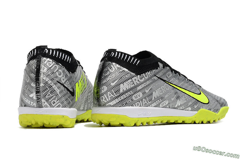 Nike Air Zoom Mercurial Vapor 15 Elite TF Artificial Turf Soccer Shoes - Silver/Green/Black 8