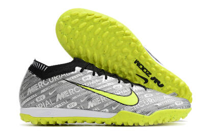 Nike Air Zoom Mercurial Vapor 15 Elite TF Artificial Turf Soccer Shoes - Silver/Green/Black