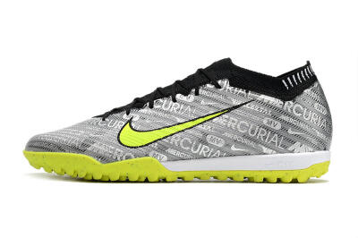 Nike Air Zoom Mercurial Vapor 15 Elite TF Artificial Turf Soccer Shoes - Silver/Green/Black