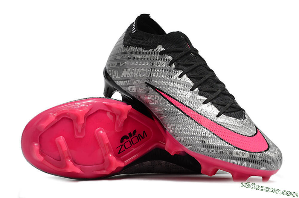 Nike Air Zoom Mercurial Vapor 15 Elite FG Firm Ground Soccer Cleats - Silver/Pink/Black 4