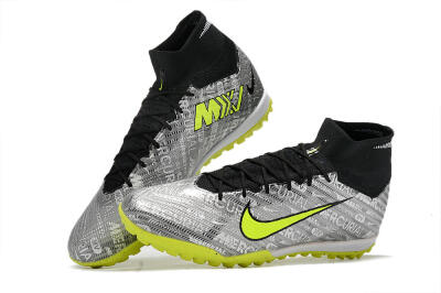 Nike Air Zoom Mercurial Superfly 9 Elite TF Artificial Turf Soccer Shoes - Silver/Green/Black
