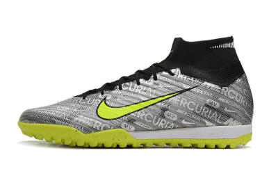 Nike Air Zoom Mercurial Superfly 9 Elite TF Artificial Turf Soccer Shoes - Silver/Green/Black