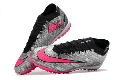 Nike Air Zoom Mercurial Vapor 15 Elite TF Artificial Turf Soccer Shoes - Silver/Pink/Black