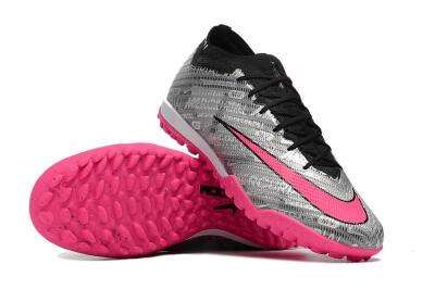 Nike Air Zoom Mercurial Vapor 15 Elite TF Artificial Turf Soccer Shoes - Silver/Pink/Black