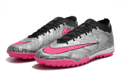 Nike Air Zoom Mercurial Vapor 15 Elite TF Artificial Turf Soccer Shoes - Silver/Pink/Black