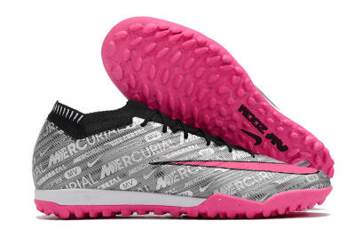 Nike Air Zoom Mercurial Vapor 15 Elite TF Artificial Turf Soccer Shoes - Silver/Pink/Black
