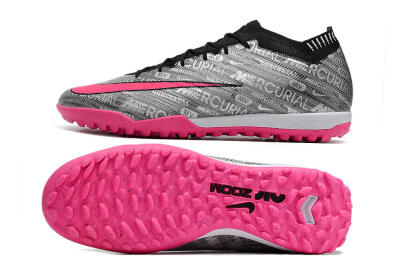 Nike Air Zoom Mercurial Vapor 15 Elite TF Artificial Turf Soccer Shoes - Silver/Pink/Black