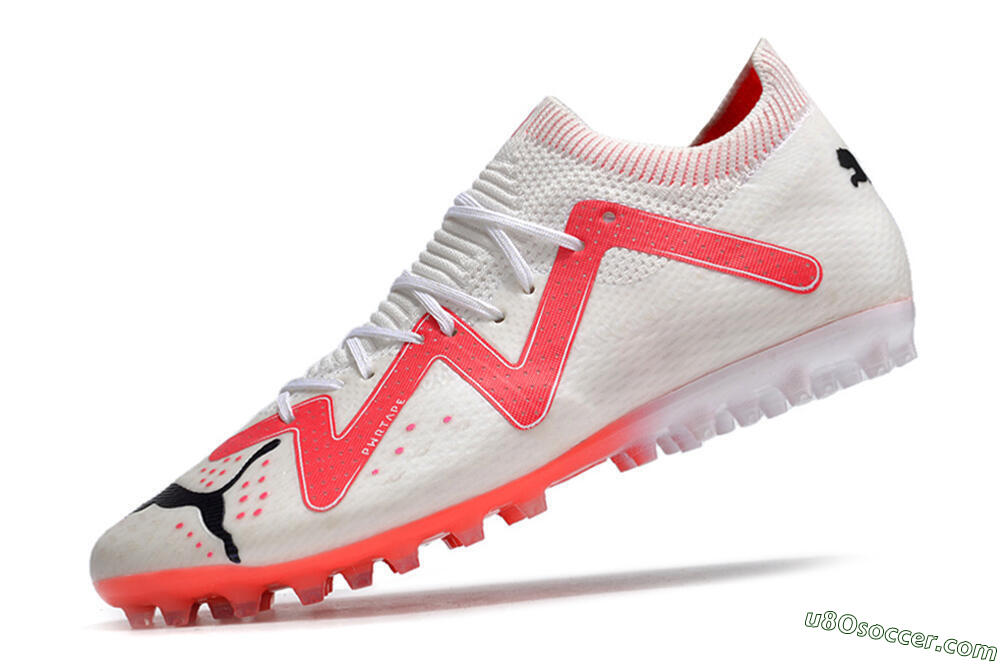 Puma Future Ultimate MG Multi Ground Soccer Cleats - White/Black/Red 5