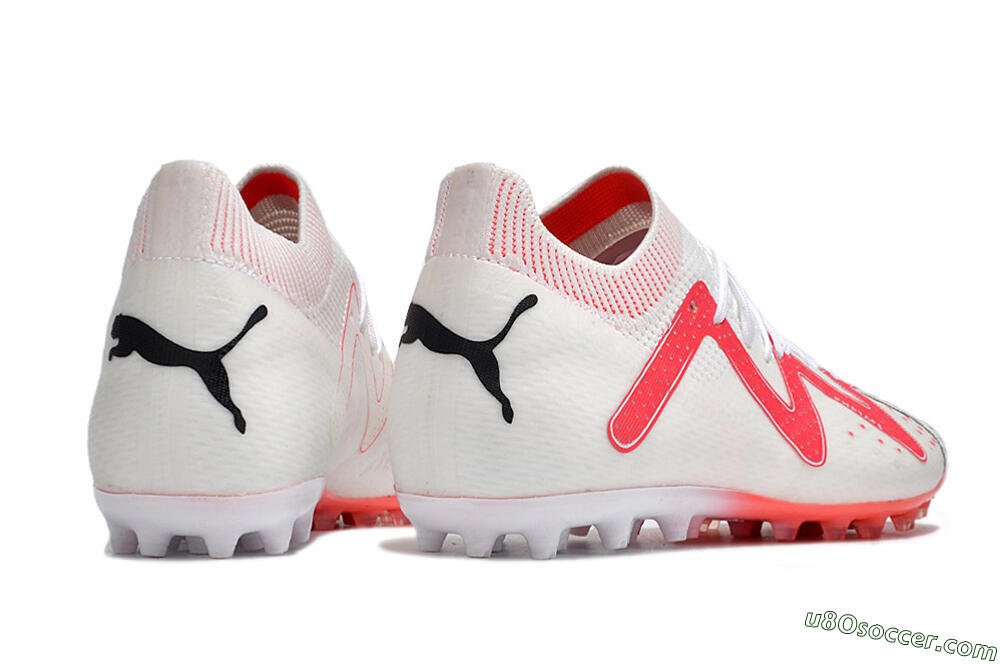 Puma Future Ultimate MG Multi Ground Soccer Cleats - White/Black/Red 6