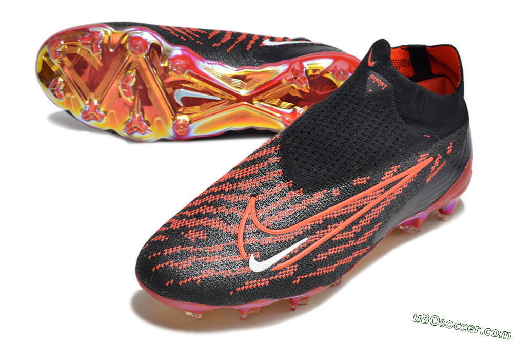 Nike Phantom GX Elite DF Link FG Firm Ground Soccer Cleats - Black/Red/White 3