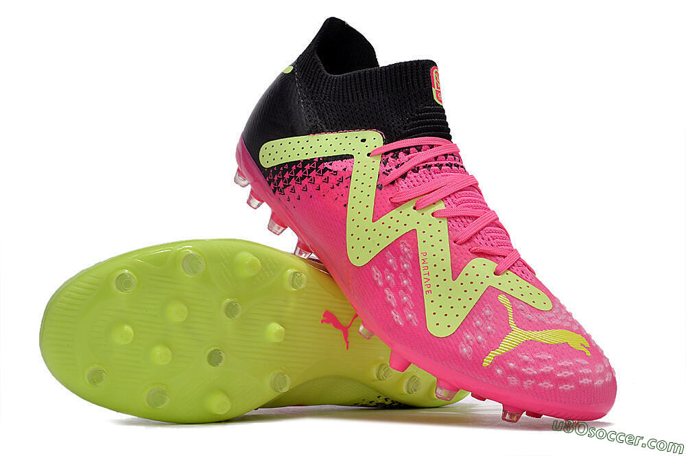Puma Future Ultimate MG Multi Ground Soccer Cleats - Green/Pink/Black 3