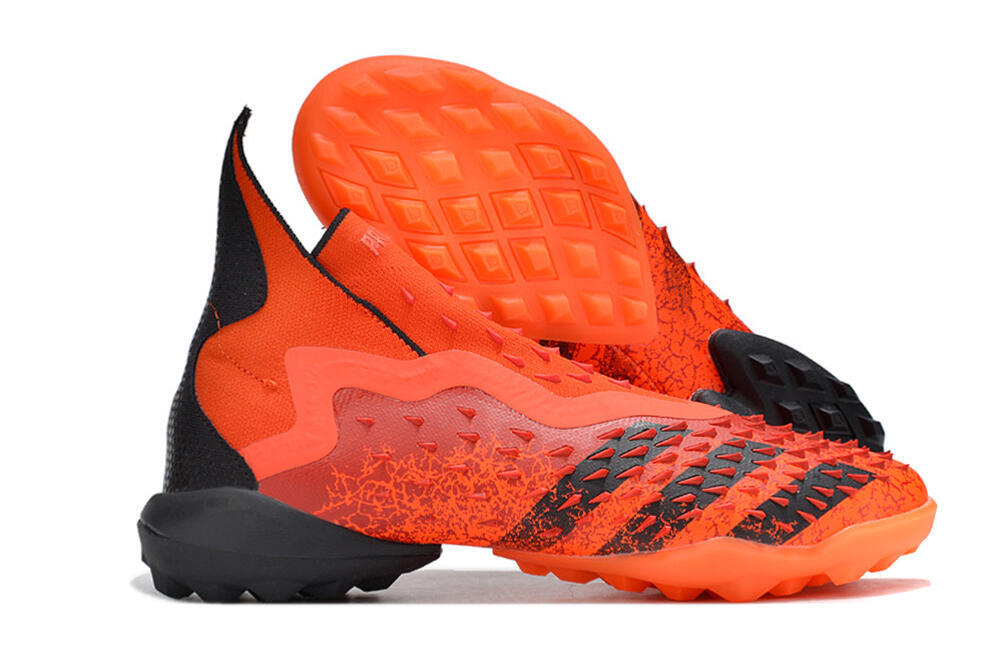 Adidas Predator Freak+ TF Artificial Turf Soccer Shoes - Orange/Black 1