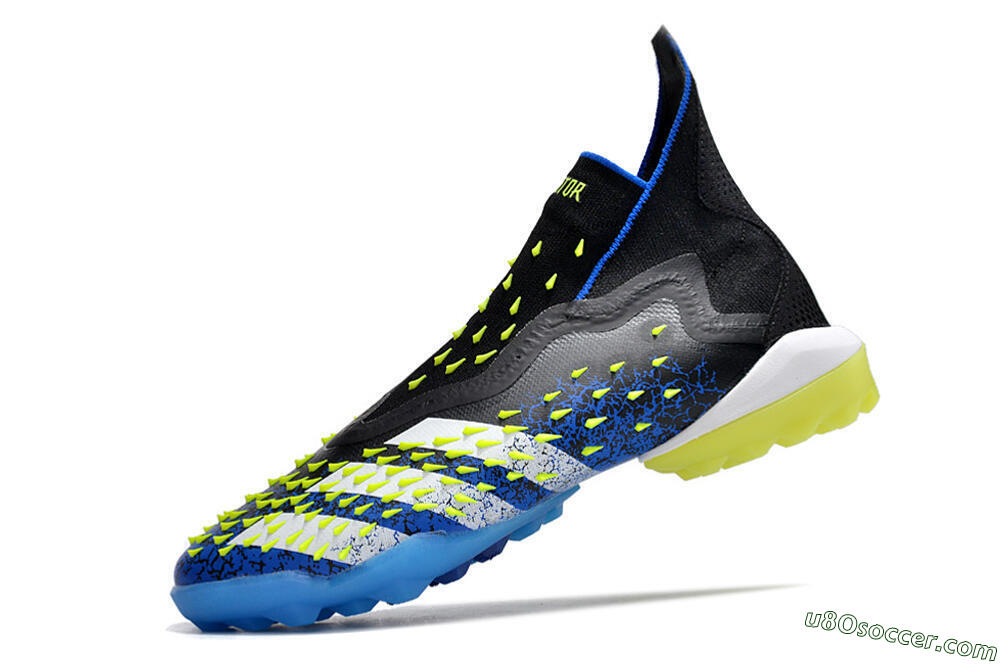 Adidas Predator Freak+ TF Artificial Turf Soccer Shoes - Black/Blue/Green 5