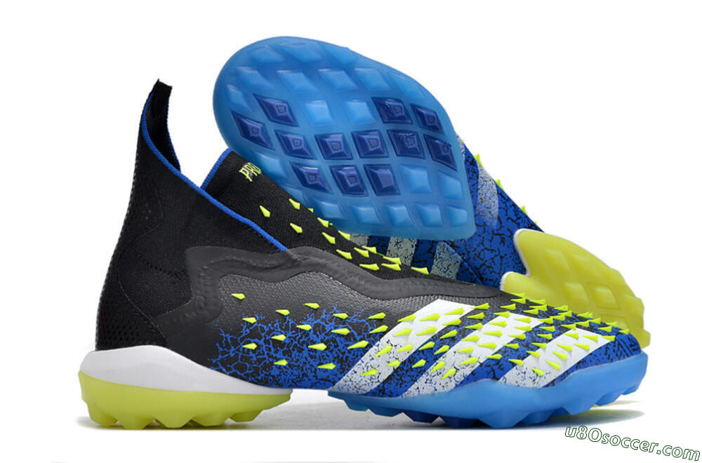 Adidas Predator Freak+ TF Artificial Turf Soccer Shoes - Black/Blue/Green 1