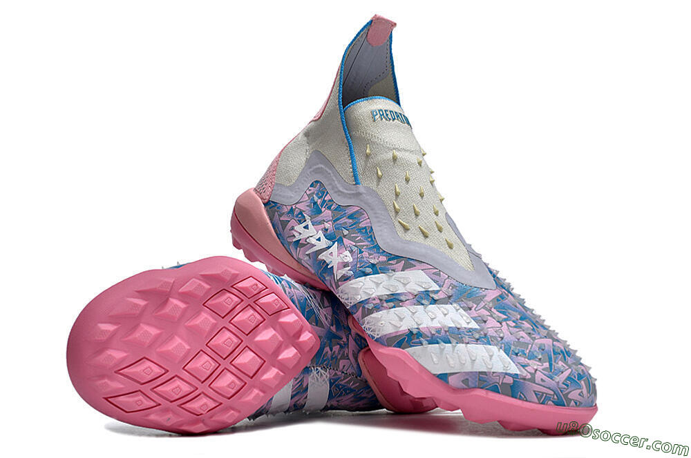 Adidas Predator Freak+ TF Artificial Turf Soccer Shoes - Purple/Pink/White 3