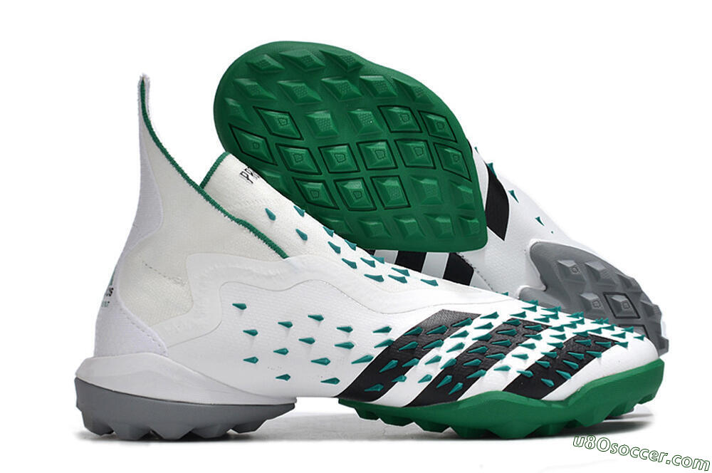 Adidas Predator Freak+ TF Artificial Turf Soccer Shoes - White/Green/Black 1