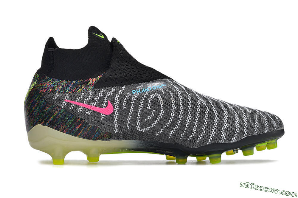 Nike Phantom GX Elite DF AG Artificial Grass Soccer Cleats - Black/Rainbow 7