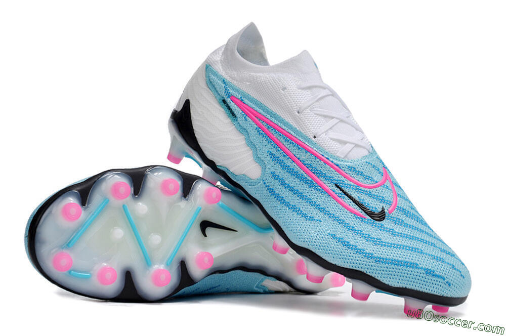 Nike Phantom GX Elite AG Artificial Grass Soccer Cleats - Blue/Pink/White 3
