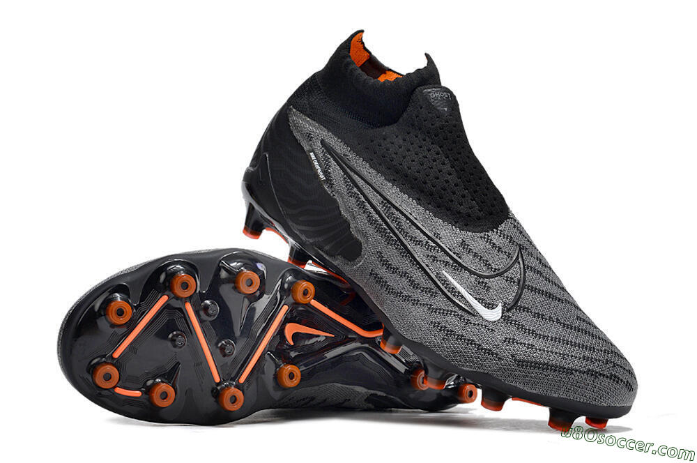 Nike Phantom GX Elite DF AG Artificial Grass Soccer Cleats - Black/Grey/White 3