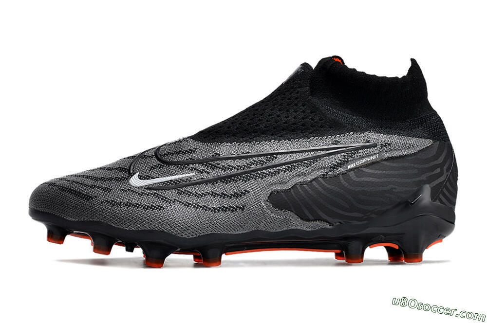 Nike Phantom GX Elite DF AG Artificial Grass Soccer Cleats - Black/Grey/White 2