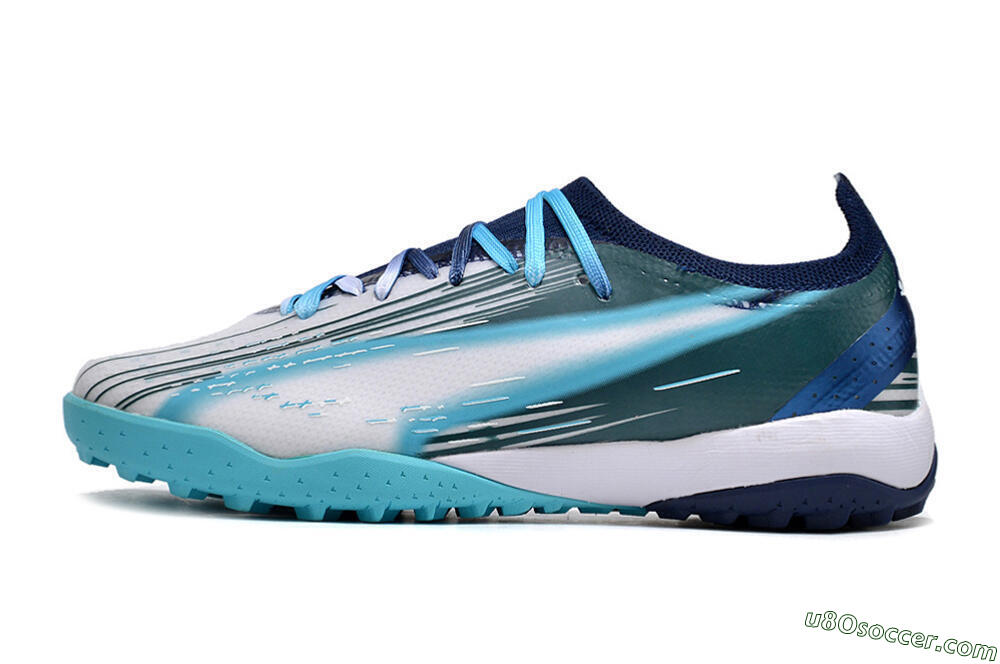 Puma Ultra Ultimate TF Artificial Turf Soccer Shoes - White/Blue/Green 2