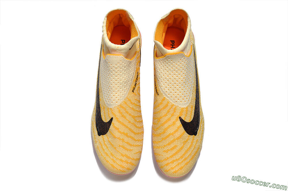 Nike Phantom GX Elite DF AG Artificial Grass Soccer Cleats - Yellow/Black/Pink 4