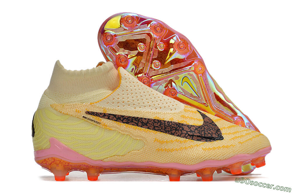 Nike Phantom GX Elite DF AG Artificial Grass Soccer Cleats - Yellow/Black/Pink 1