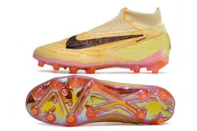 Nike Phantom GX Elite DF AG Artificial Grass Soccer Cleats - Yellow/Black/Pink