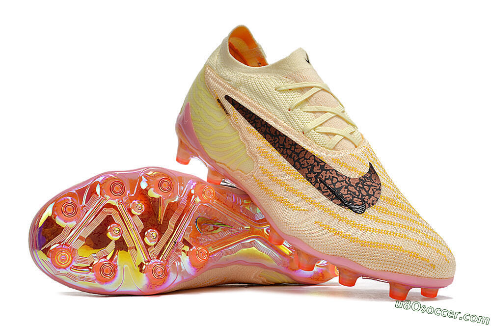 Nike Phantom GX Elite AG Artificial Grass Soccer Cleats - Yellow/Black/Pink 3