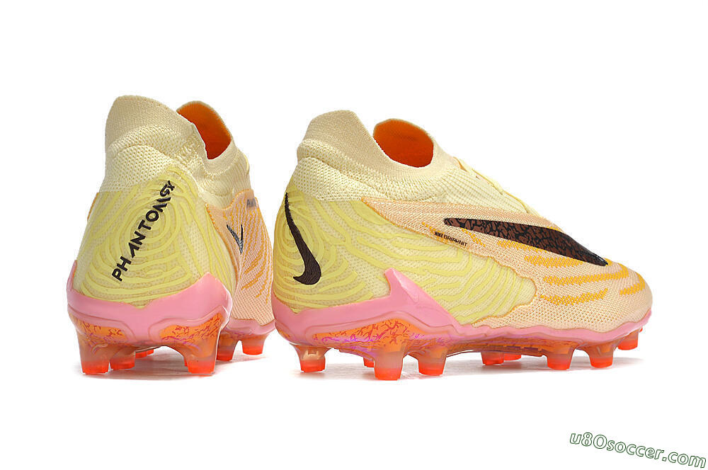 Nike Phantom GX Elite AG Artificial Grass Soccer Cleats - Yellow/Black/Pink 5