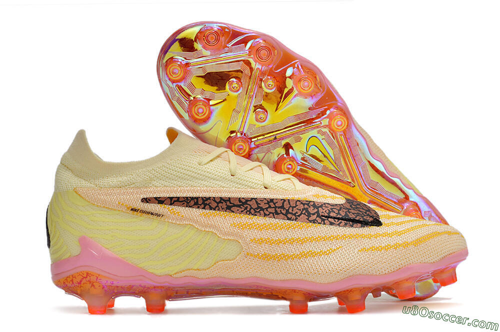 Nike Phantom GX Elite AG Artificial Grass Soccer Cleats - Yellow/Black/Pink 1
