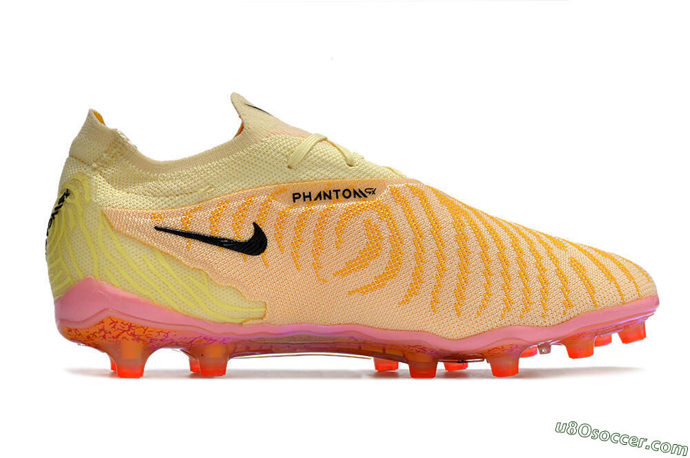 Nike Phantom GX Elite AG Artificial Grass Soccer Cleats - Yellow/Black/Pink 7