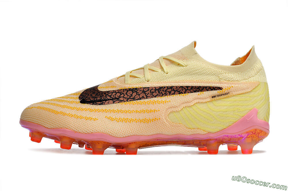 Nike Phantom GX Elite AG Artificial Grass Soccer Cleats - Yellow/Black/Pink 2