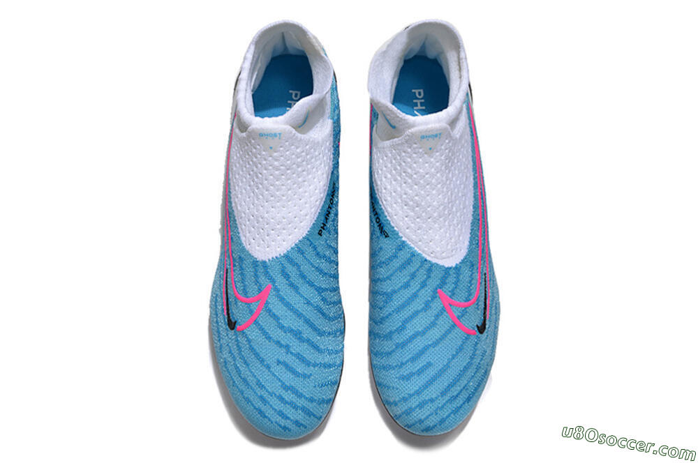 Nike Phantom GX Elite DF AG Artificial Grass Soccer Cleats - Blue/Black/White/Pink 4