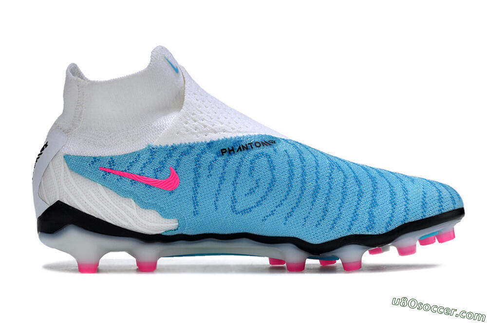 Nike Phantom GX Elite DF AG Artificial Grass Soccer Cleats - Blue/Black/White/Pink 7