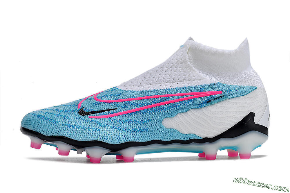 Nike Phantom GX Elite DF AG Artificial Grass Soccer Cleats - Blue/Black/White/Pink 2