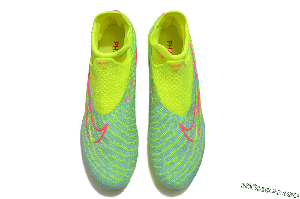 Nike Phantom GX Elite DF FG Firm Ground Soccer Cleats - Blue/Green/Pink 4