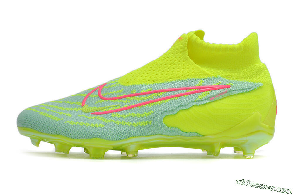 Nike Phantom GX Elite DF FG Firm Ground Soccer Cleats - Blue/Green/Pink 2