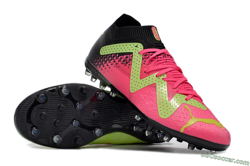 Puma Future Ultimate MG Multi Ground Soccer Cleats - Green/Pink/Black 3