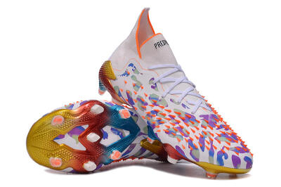 Adidas Predator Freak.1 FG Firm Ground Soccer Cleats - White/Rainbow